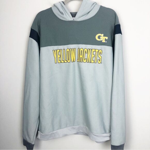 J. AMERICA | GEORGIA TECH YELLOW JACKETS Gray & Yellow Hoodie Men’s Size X-Large - Picture 1 of 7